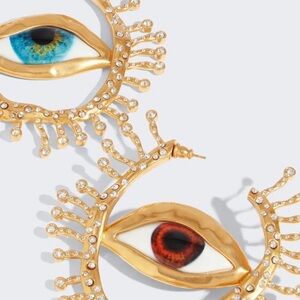 Schiaparelli Style Gaze Hoop Earrings